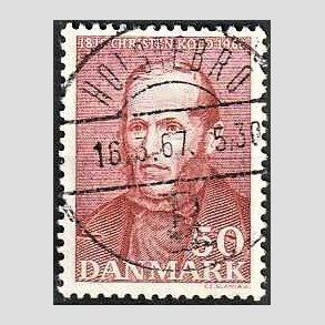 FRIM�RKER DANMARK | 1966 - AFA 444 - Christen Kold - 50 �re brunr�d - Pragt Stemplet