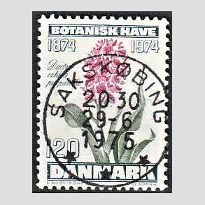 FRIM�RKER DANMARK | 1974 - AFA 578 - Botanisk Have 100 �r. - 120 �re bl�gr�n/violet/gr�n - Pragt Stemplet