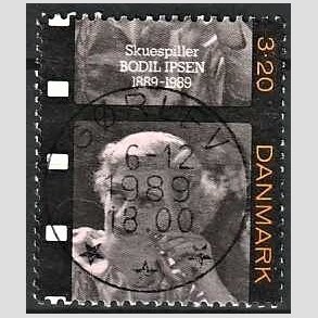 FRIM�RKER DANMARK | 1989 - AFA 947 - Dansk film - 3,20 Kr. flerfarvet - Pragt Stemplet G�rlev