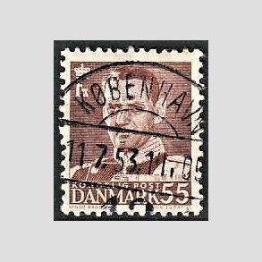 FRIMRKER DANMARK | 1951 - AFA 327 - Fr. IX 55 re brun - Lux Stemplet