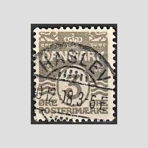 FRIM�RKER DANMARK | 1905-06 - AFA 44 - B�lgelinie 3 �re gr� - Lux Stemplet 