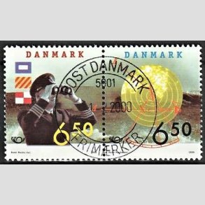 FRIM�RKER DANMARK | 1998 - AFA 1181,1182 - 28 maj S�fart - 6,50 + 6,50 Kr. par flerfarvet - Lux Stemplet