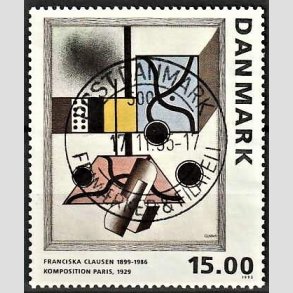 FRIMRKER DANMARK | 1993 - AFA 1058 - Maleriserie 6. - 15,00 Kr. Franciska Clausen - Pragt Stemplet