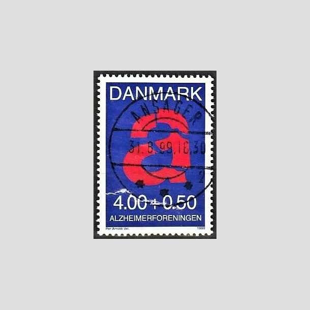 FRIMRKER DANMARK | 1999 - AFA 1220 - Alzheimerforeningen - 4,00 Kr. + 0,50 re rd/bl - Pragt Stemplet