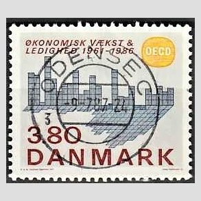 FRIM�RKER DANMARK | 1986 - AFA 875 - OEDC 25 �r - 3,80 Kr. flerfarvet - Pragt Stemplet