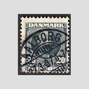 FRIM�RKER DANMARK | 1907 - AFA 56 - Frederik VIII 20 �re bl� - Lux Stemplet