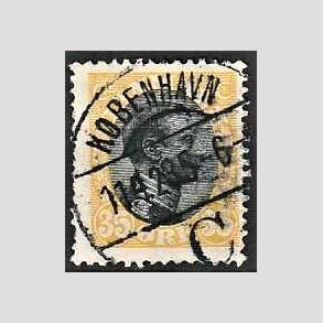 FRIMRKER DANMARK | 1918-20 - AFA 104 - Chr. X 35 re gul/sort - Lux Stemplet