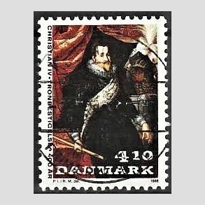 FRIM�RKER DANMARK | 1988 - AFA 904 - Christian d. IV - 4,10 Kr. flerfarvet - Pragt Stemplet
