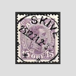 FRIMRKER DANMARK | 1913 - AFA 70 - Chr. X 15 re violet - Lux Stemplet Skive