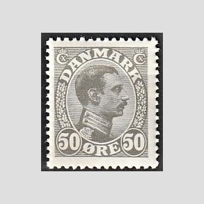 FRIMRKER DANMARK | 1921-22 - AFA 129a - Chr. X 50 re gr - Postfrisk
