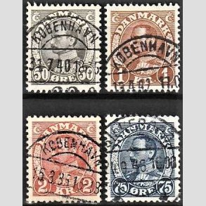 FRIMRKER DANMARK | 1934 - AFA 209,211,212,269 - Chr. X 50 re gr mv. - Lux Stemplet 