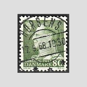 FRIMRKER DANMARK | 1967 - AFA 462F - Fr. IX 80 re grn - Lux Stemplet Horsens