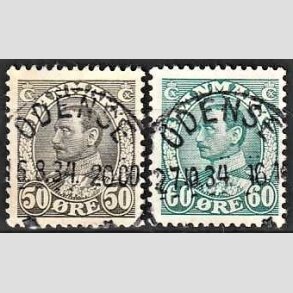 FRIMRKER DANMARK | 1934 - AFA 209,210 - Chr. X 50 og 60 re - Lux Stemplet