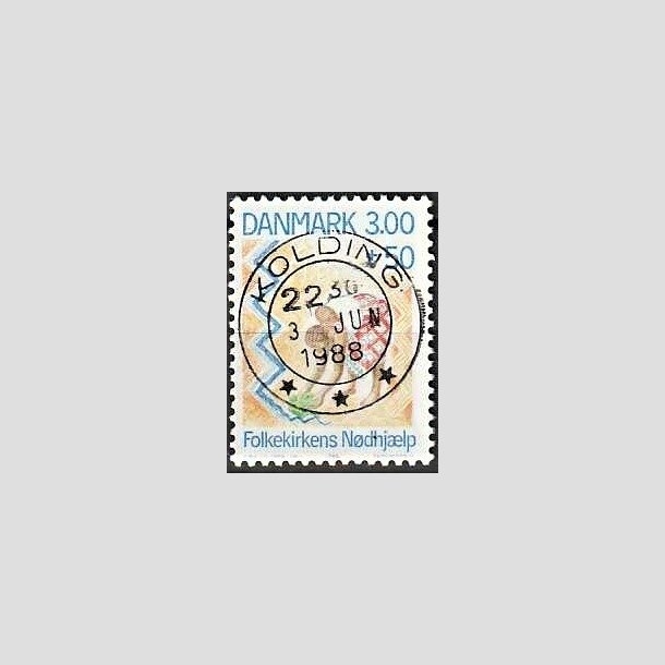 FRIMRKER DANMARK | 1988 - AFA 907 - Folkekirkens Ndhjlp - 3,00 Kr. + 50 re flerfarvet - Pragt Stemplet Kolding