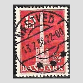 FRIMRKER DANMARK | 1938 - AFA 244 - Stavnsbndet 15 re rd - Lux Stemplet Nstved