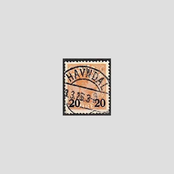 FRIMRKER DANMARK | 1926 - AFA 152 - 20 20/30 re orange Chr. X provisorier - Lux Stemplet