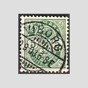 FRIM�RKER DANMARK | 1895 - AFA 34C - 5 �re gr�n - Lux Stemplet