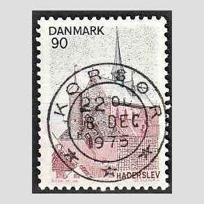 FRIM�RKER DANMARK | 1975 - AFA 598 - S�nderjylland - 90 �re r�d/brun/m�rkbl� - Pragt Stemplet Kors�r