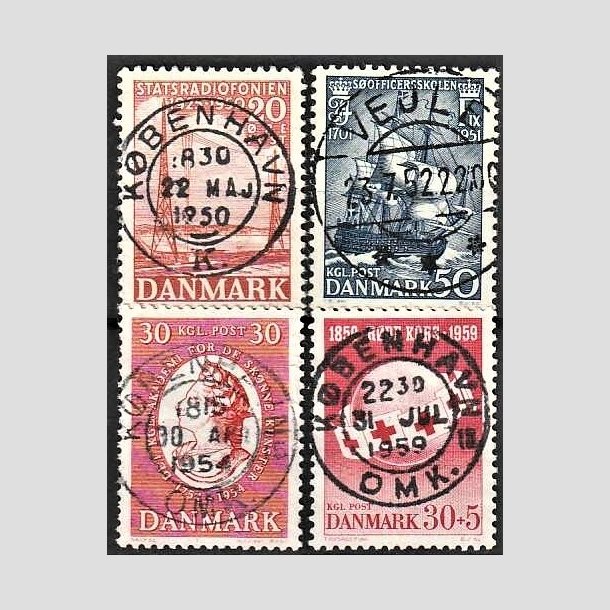 FRIMRKER DANMARK | 1950 - AFA 317,329,357,378 - Statsradiofonien 25 r mv. - 20-50 re - Pragt Stemplet