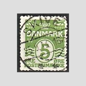 FRIM�RKER DANMARK | 1930 - AFA 183 - B�lgelinie 5 �re lysgr�n - Lux Stemplet 