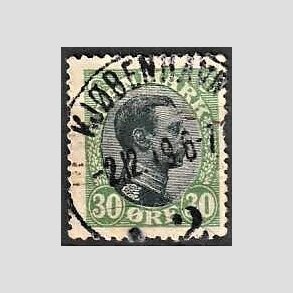FRIMRKER DANMARK | 1918-20 - AFA 103 - 2K - Chr. X 30 re grn/sort - Lux Stemplet