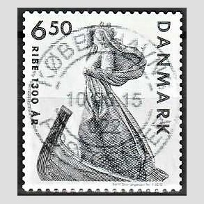 FRIMRKER DANMARK | 2010 - AFA 1615 - Ribe 1300 r - 6,50 Kr. grlig - Pragt Stemplet