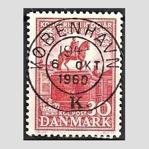 FRIM�RKER DANMARK | 1953-56 - AFA 354 - Kongeriget 1000 �r - 30 �re r�d - Pragt Stemplet