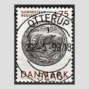 FRIM�RKER DANMARK | 1992 - AFA 1009 - Nationalmuseets samlinger - 4,75 Kr. r�d/sort - Lux Stemplet