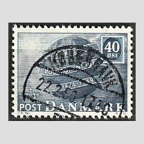 FRIM�RKER DANMARK | 1949 - AFA 316 - Verdenspostforeningen 75 �r - 40 �re bl� - Lux Stemplet