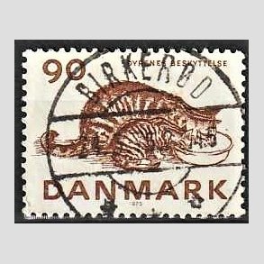 FRIM�RKER DANMARK | 1975 - AFA 605 - Dyrenes Beskyttelse 100 �r. - Pragt Stemplet