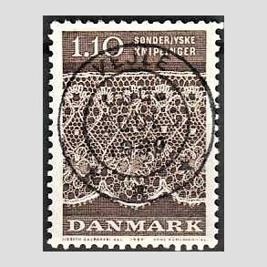 FRIM�RKER DANMARK | 1980 - AFA 711 - S�nderjyske kniplinger - 1,10 Kr. brun - Pragt Stemplet Vejle