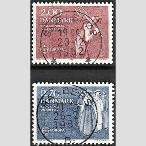 FRIM�RKER DANMARK | 1982 - AFA 747,748 - Europam�rker - 2,00, 2,70 Kr. - Lux Stemplet