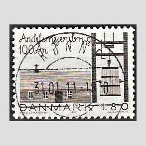 FRIM�RKER DANMARK | 1982 - AFA 754 - Andelmejeribruget 100 �r - 1,80 Kr. brun - Pragt Stemplet