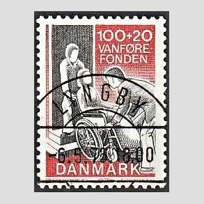 FRIMRKER DANMARK | 1976 - AFA 623 - Vanfrefonden - 100 + 20 re rd/sort - Pragt Stemplet Lyngby