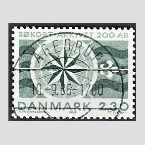 FRIM�RKER DANMARK | 1984 - AFA 799 - S�kortarkivet 200 �r - 2,30 Kr. gr�n - Lux Stemplet