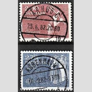 FRIM�RKER DANMARK | 1982 - AFA 747,748 - Europam�rker - 2,00, 2,70 Kr. - Lux Stemplet