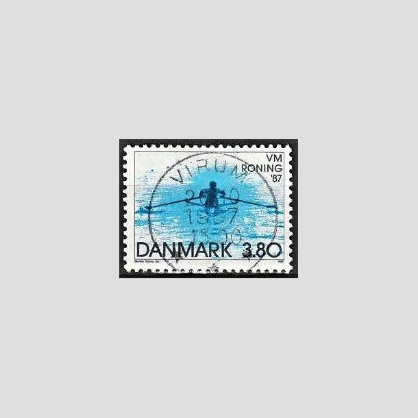 FRIMRKER DANMARK | 1987 - AFA 887 - WM i roning - 3,80 Kr. bl - Pragt Stemplet