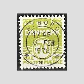 FRIM�RKER DANMARK | 1977 - AFA 644 - B�lgelinie 70 �re lysgr�n - Lux Stemplet