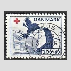 FRIMRKER DANMARK | 1983 - AFA 764 - Dansk Rde Kors - 2,00 Kr. + 40 re rd/bl - Pragt Stemplet