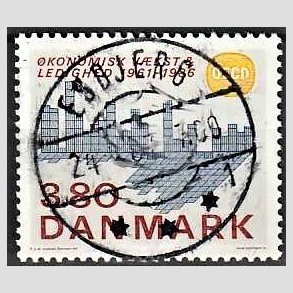 FRIM�RKER DANMARK | 1986 - AFA 875 - OEDC 25 �r - 3,80 Kr. flerfarvet - Pragt Stemplet Esbjerg