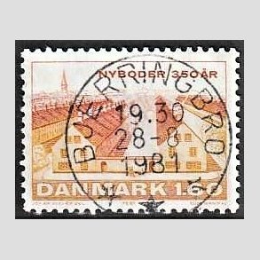 FRIM�RKER DANMARK | 1981 - AFA 726 - Nyboder 350 �r - 1,60 Kr. flerfarvet - Pragt Stemplet Bjerringbro