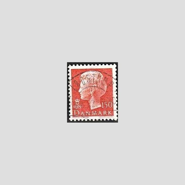 FRIMRKER DANMARK | 1981 - AFA 721 - Dronning Margrethe - 150 re orange - Pragt Stemplet