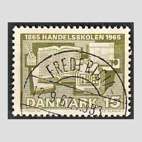 FRIM�RKER DANMARK | 1965 - AFA 429 - �rhus Handelsskole 100 �r - 15 �re olivgr�n - Lux Stemplet
