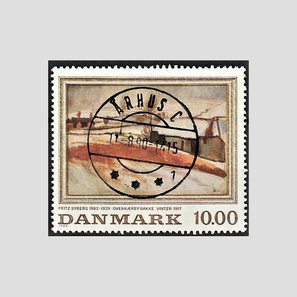 FRIMRKER DANMARK | 1988 - AFA 922 - Fritz Syberg - 10,00 Kr. flerfarvet - Pragt Stemplet 