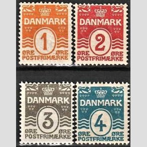 FRIM�RKER DANMARK | 1905-06 - AFA 42,43,44,45 - 1-4 �re B�lgelinie - Postfrisk