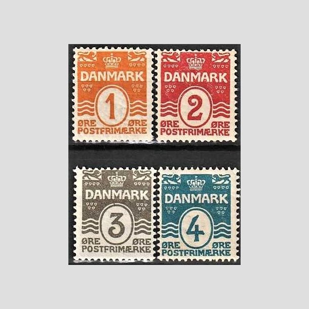 FRIMRKER DANMARK | 1905-06 - AFA 42,43,44,45 - 1-4 re Blgelinie - Postfrisk