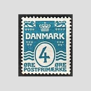 FRIM�RKER DANMARK | 1913-14 - AFA 80 - B�lgelinie 4 �re bl� - Postfrisk