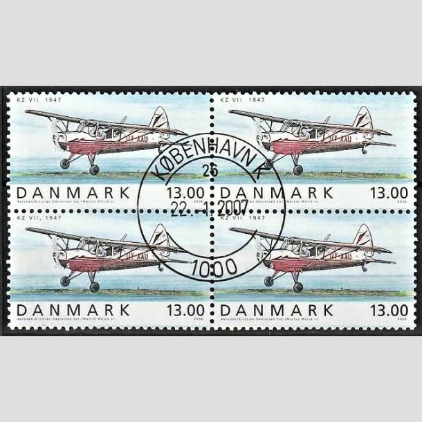 FRIMRKER DANMARK | 2006 - AFA 1481 - Ellehammer - 13,00 Kr. flerfarvet i 4-blok - Pragt Stemplet