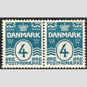 FRIMRKER DANMARK | 1913-14 - AFA 80 - Blgelinie 4 re bl i par - Postfrisk