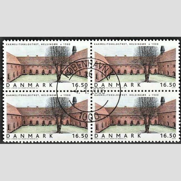 FRIMRKER DANMARK | 2005 - AFA 1421 - Danske boliger IV. - 16,50 Kr. Karmeliterklosteret i 4-blok - Pragt Stemplet